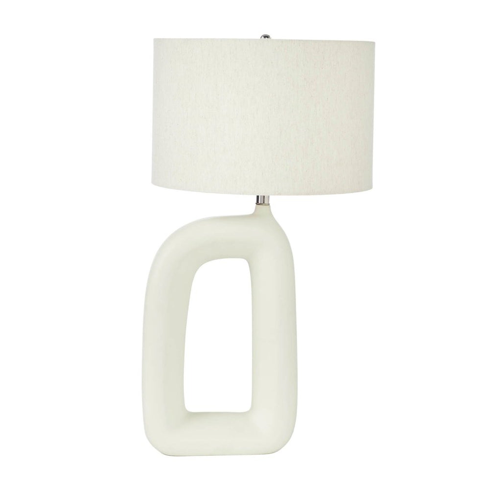 LH Home Dove White Ceramic Table Lamp