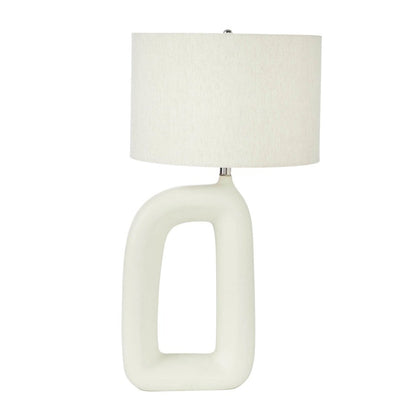 LH Home Dove White Ceramic Table Lamp