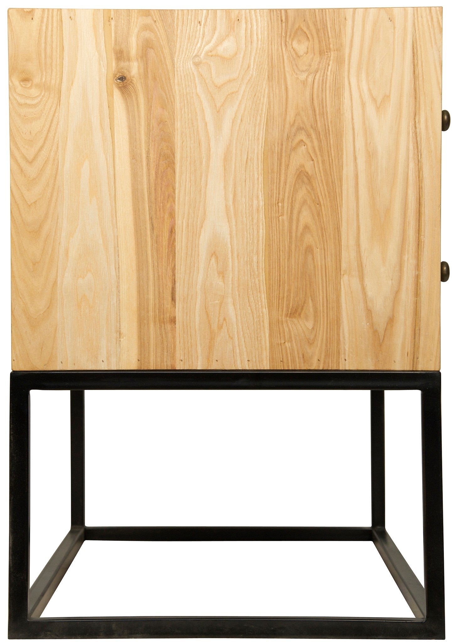 Downtown Natural Wood and Black Steel Rectangle Side Table-Side Tables-Noir-Sideboards and Things