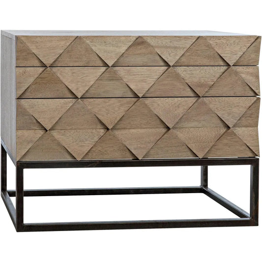 Noir Draco Steel Stand Wood Sideboard