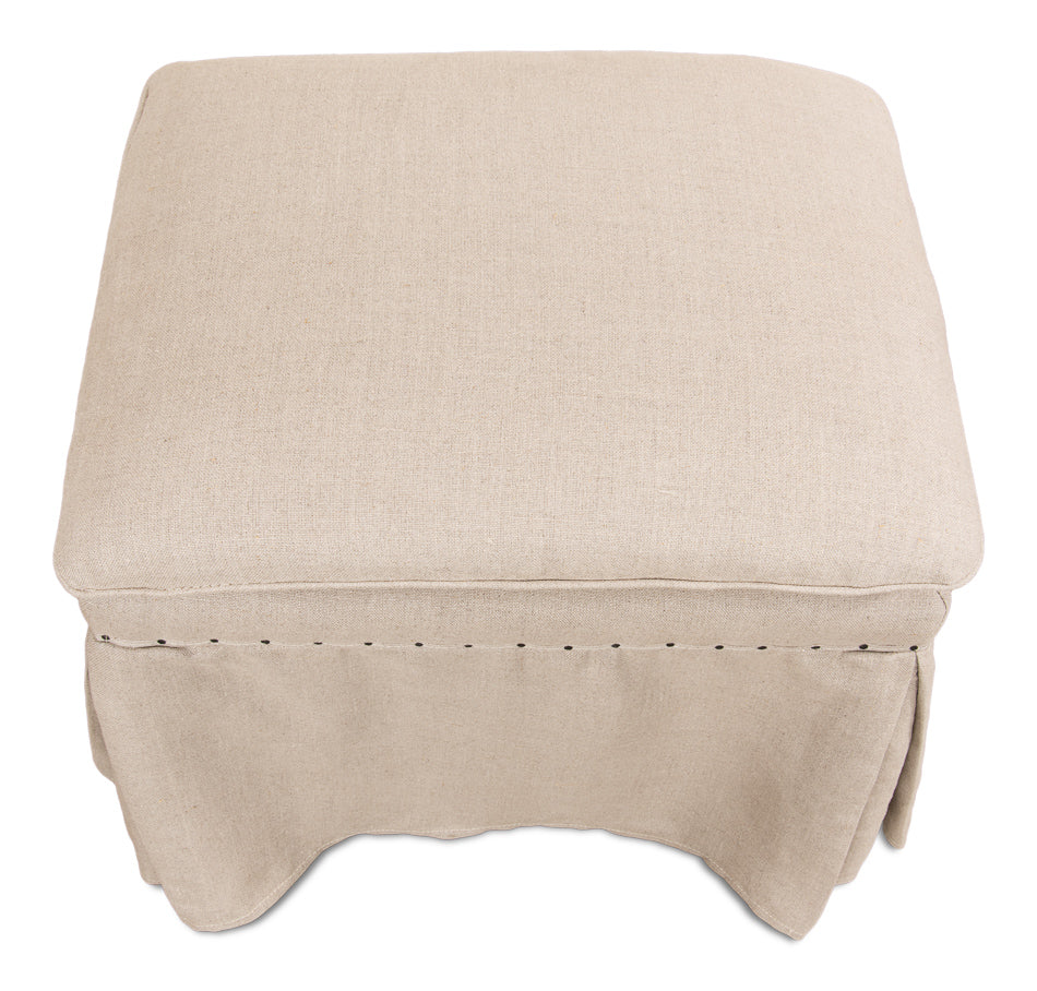 Draped Skirted Ottoman-Ottomans-Sarreid-LOOMLAN