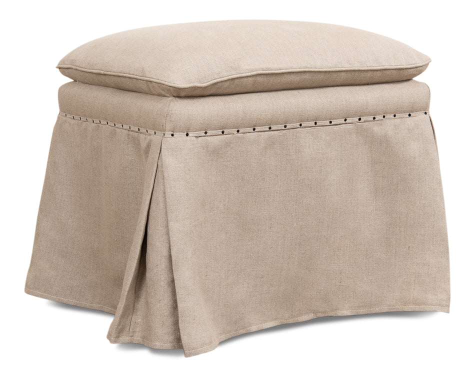 Draped Skirted Ottoman-Ottomans-Sarreid-LOOMLAN