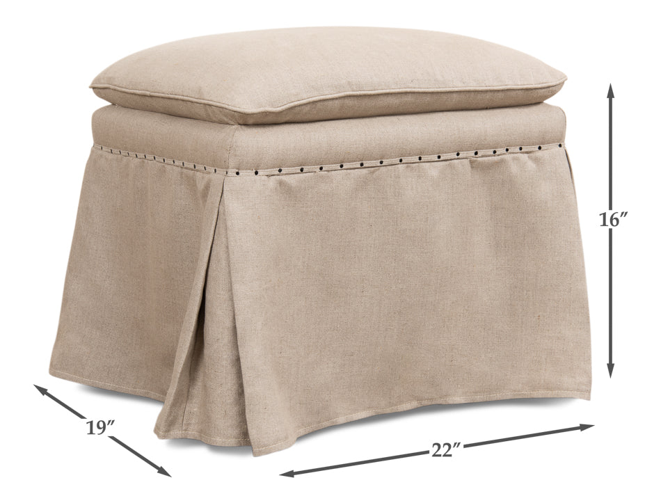 Draped Skirted Ottoman-Ottomans-Sarreid-LOOMLAN