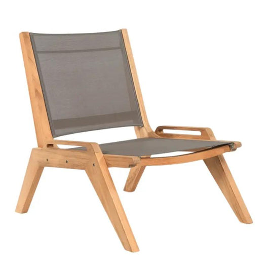 HiTeak Draper Teak Outdoor Sling Chat Chair