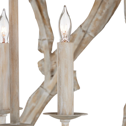 Driftwood Whitewash Orb Chandelier-Chandeliers-Currey & Co-Sideboards and Things