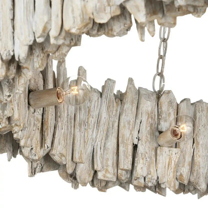 Driftwood Whitewash Ring Chandelier