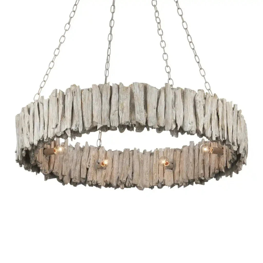 Driftwood Whitewash Ring Chandelier