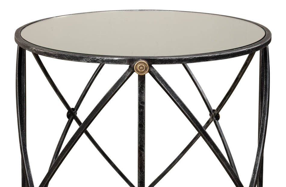 Drum & Fife Lamp Table Side Table Marble Top-Side Tables-Sarreid-LOOMLAN