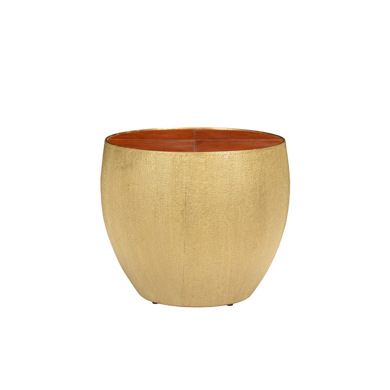 Drum Shaped Leather Top Side Table-Side Tables-Chelsea House-LOOMLAN