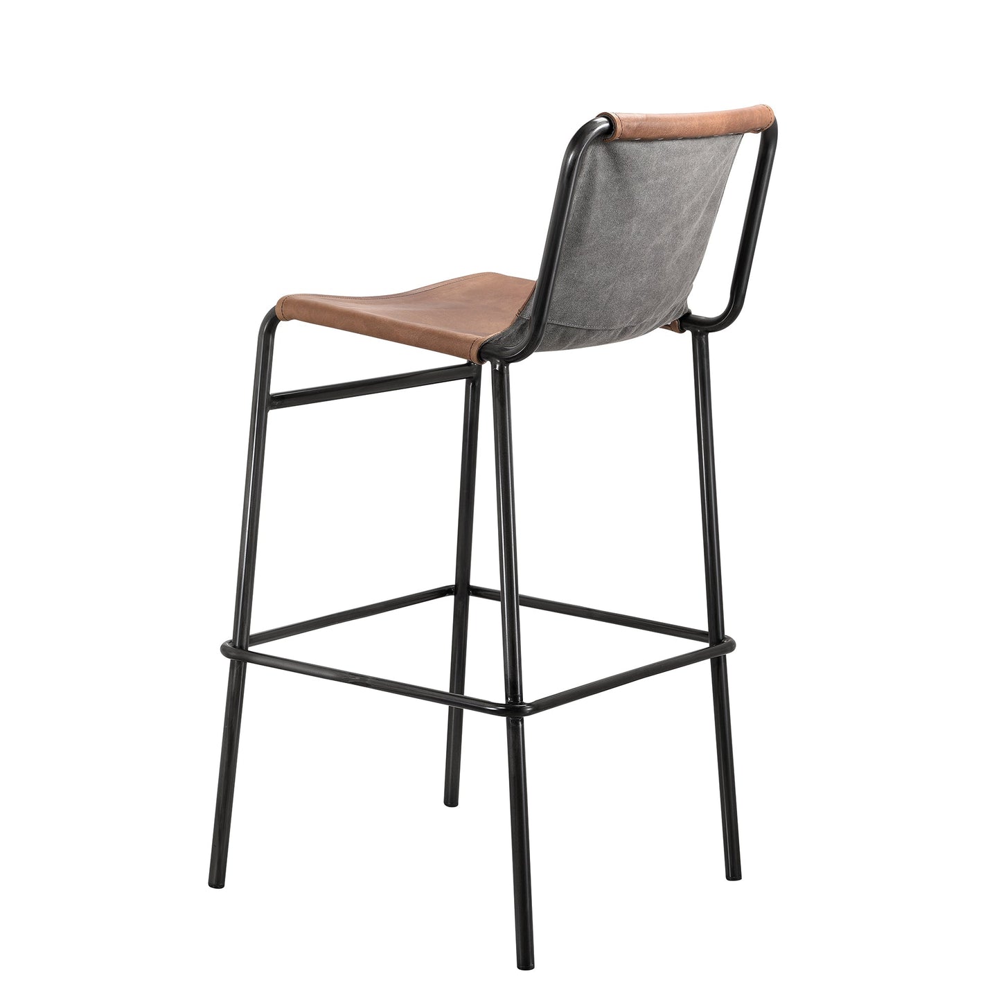 LH Home Duke Genuine Leather Counter Stool