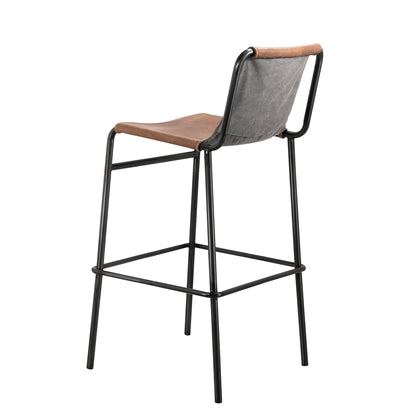 LH Home Duke Genuine Leather Counter Stool