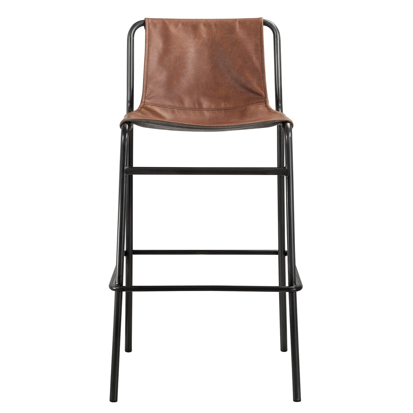 LH Home Duke Genuine Leather Counter Stool