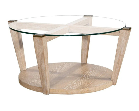 Bassett Mirror Dunes White Round Cocktail Table