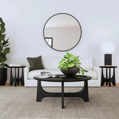 Bassett Mirror Dunnigan Wood Black Round End Table