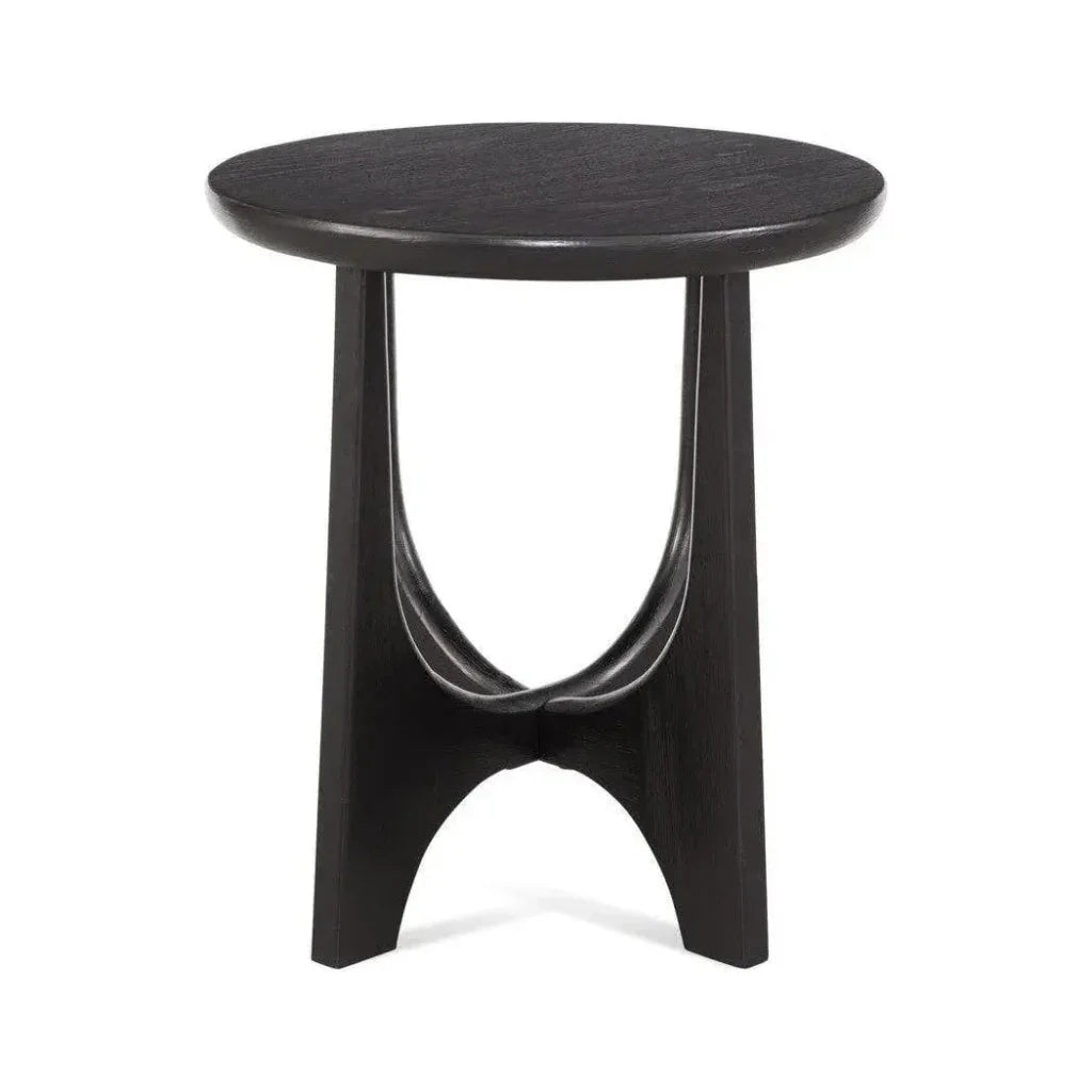 Bassett Mirror Dunnigan Wood Black Round End Table