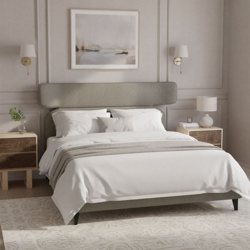 Zuo Modern Dusa Grey Fabric Bed