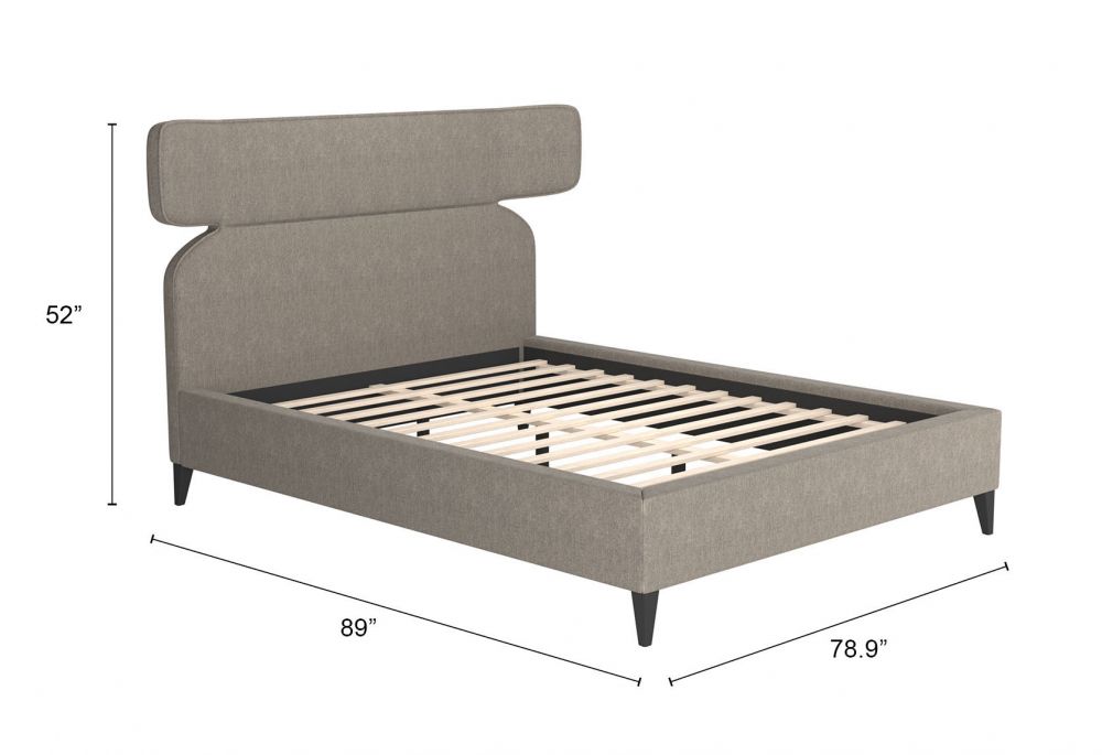 Zuo Modern Dusa Grey Fabric Bed