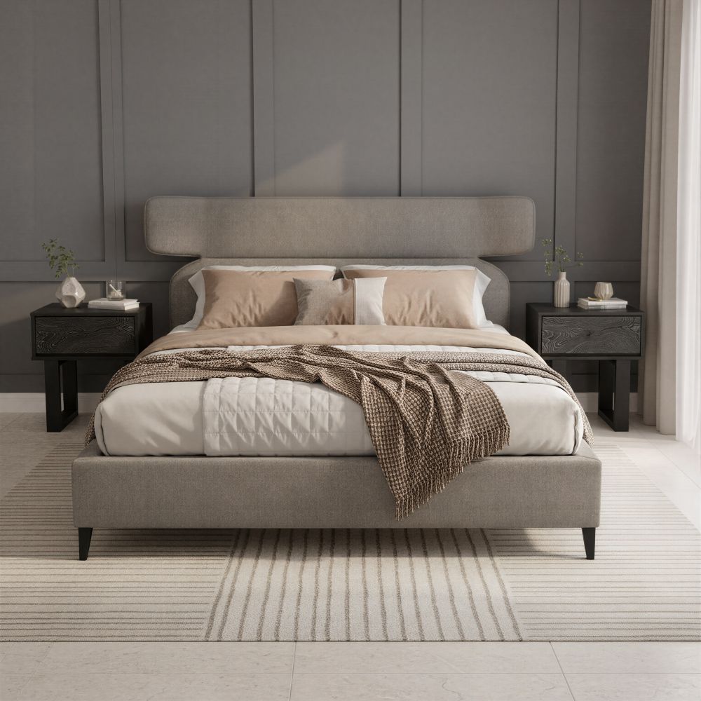 Zuo Modern Dusa Grey Fabric Bed