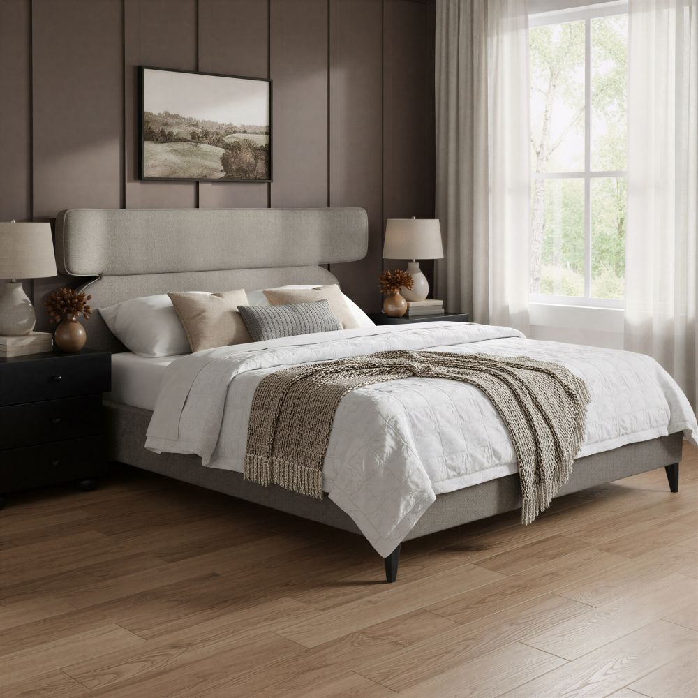 Zuo Modern Dusa Grey Fabric Bed