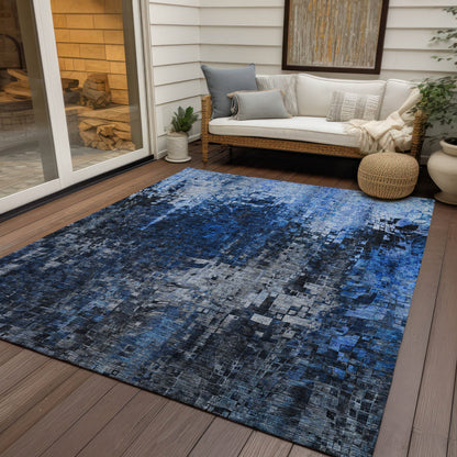 Addison Rugs Dust Echo Blue Washable Indoor-Outdoor Rug