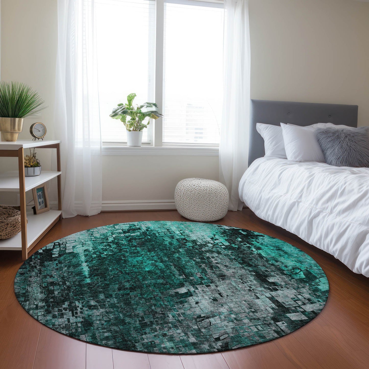 Addison Rugs Dust Echo Teal Washable Indoor-Outdoor Rug