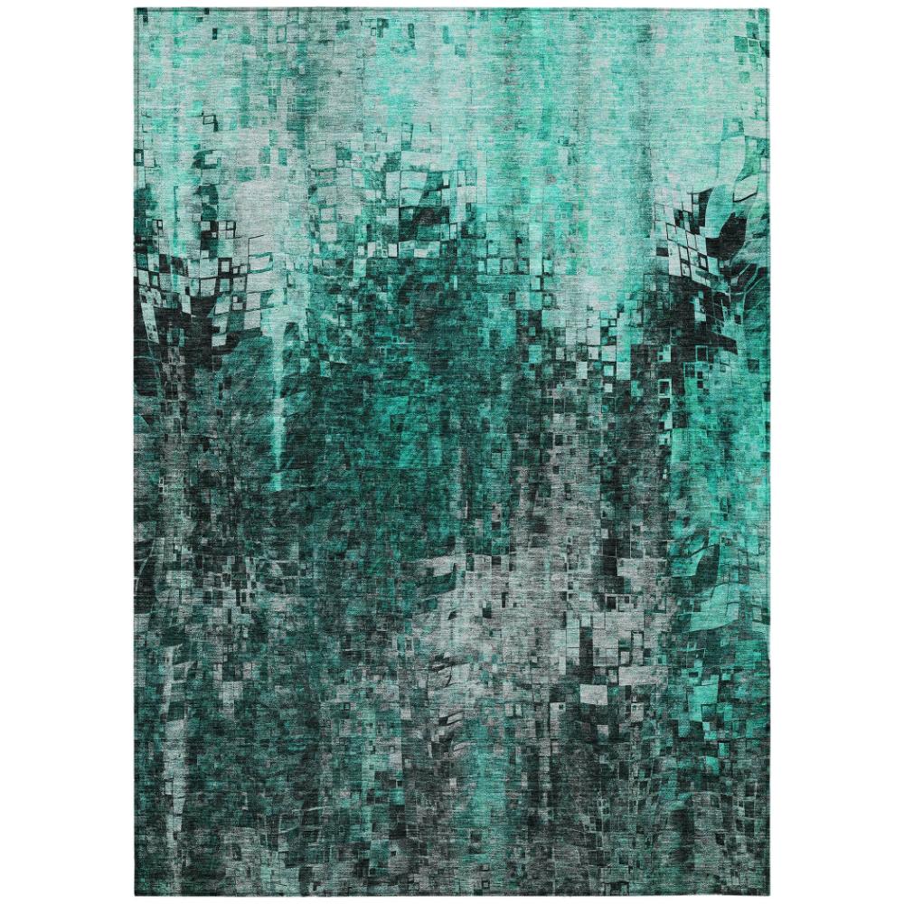 Addison Rugs Dust Echo Teal Washable Indoor-Outdoor Rug