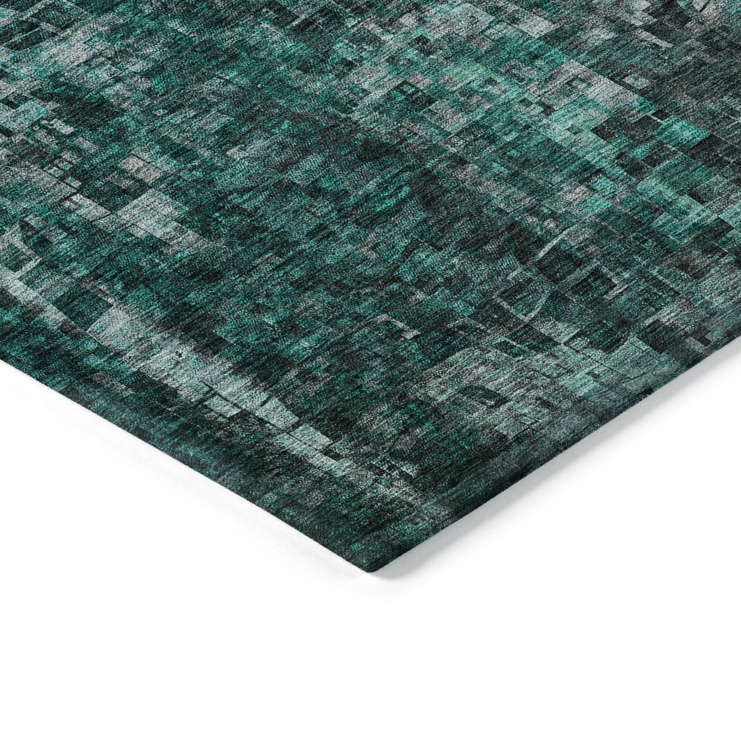 Addison Rugs Dust Echo Teal Washable Indoor-Outdoor Rug
