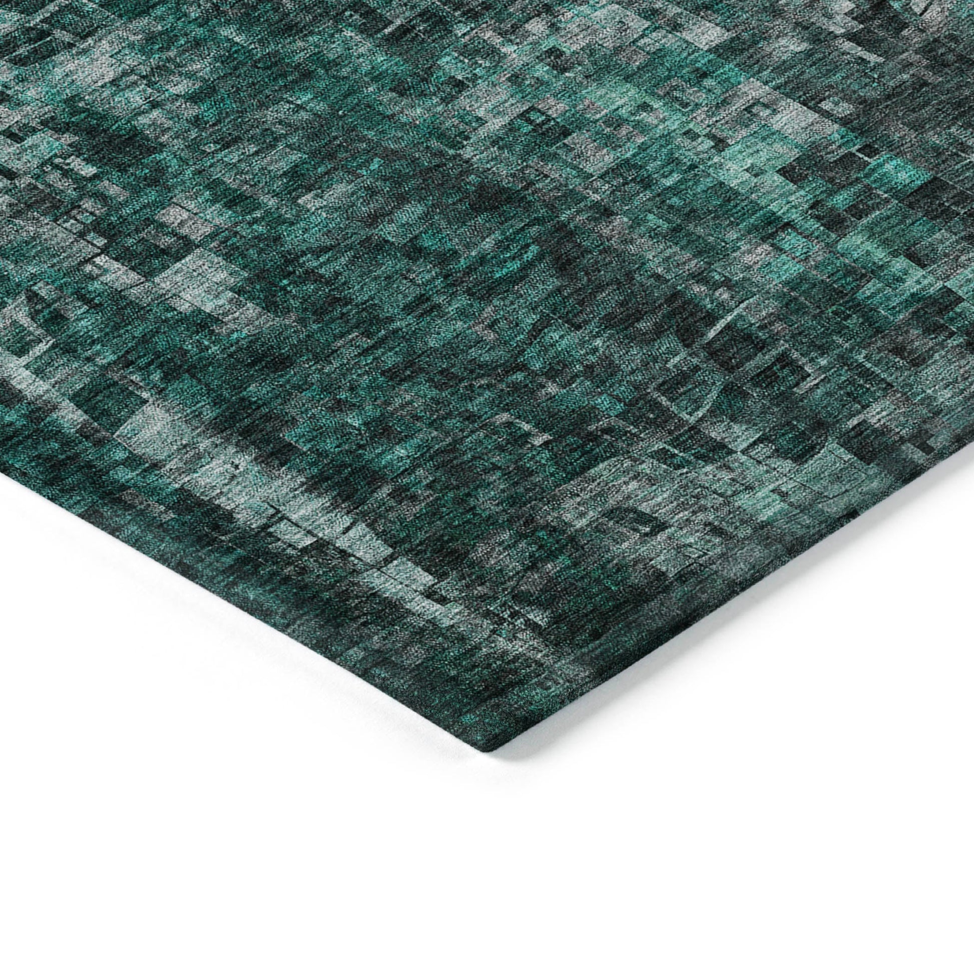 Addison Rugs Dust Echo Teal Washable Indoor-Outdoor Rug