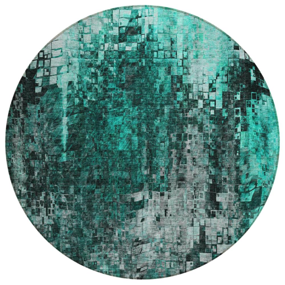 Addison Rugs Dust Echo Teal Washable Indoor-Outdoor Rug