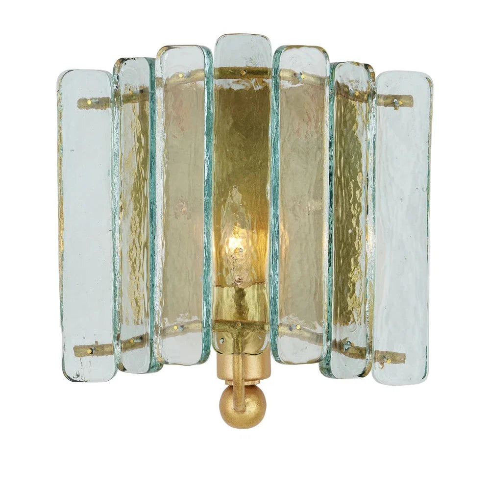 Duvernell Recycled Glass In Gold Leaf Wall Sconce