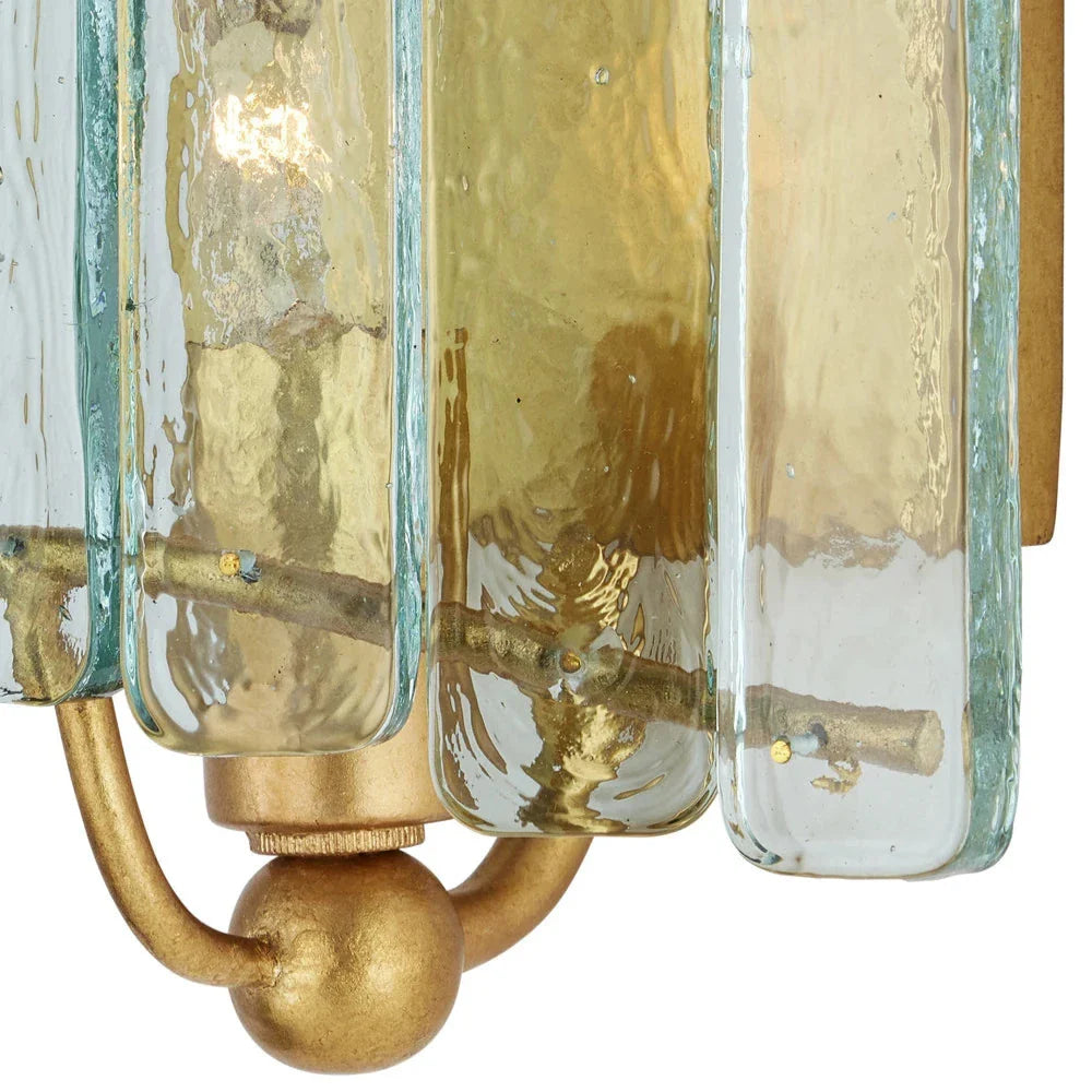 Duvernell Recycled Glass In Gold Leaf Wall Sconce