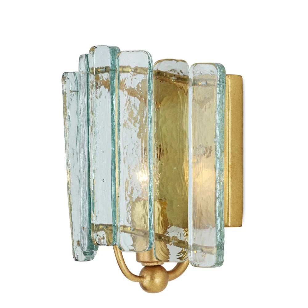 Duvernell Recycled Glass In Gold Leaf Wall Sconce