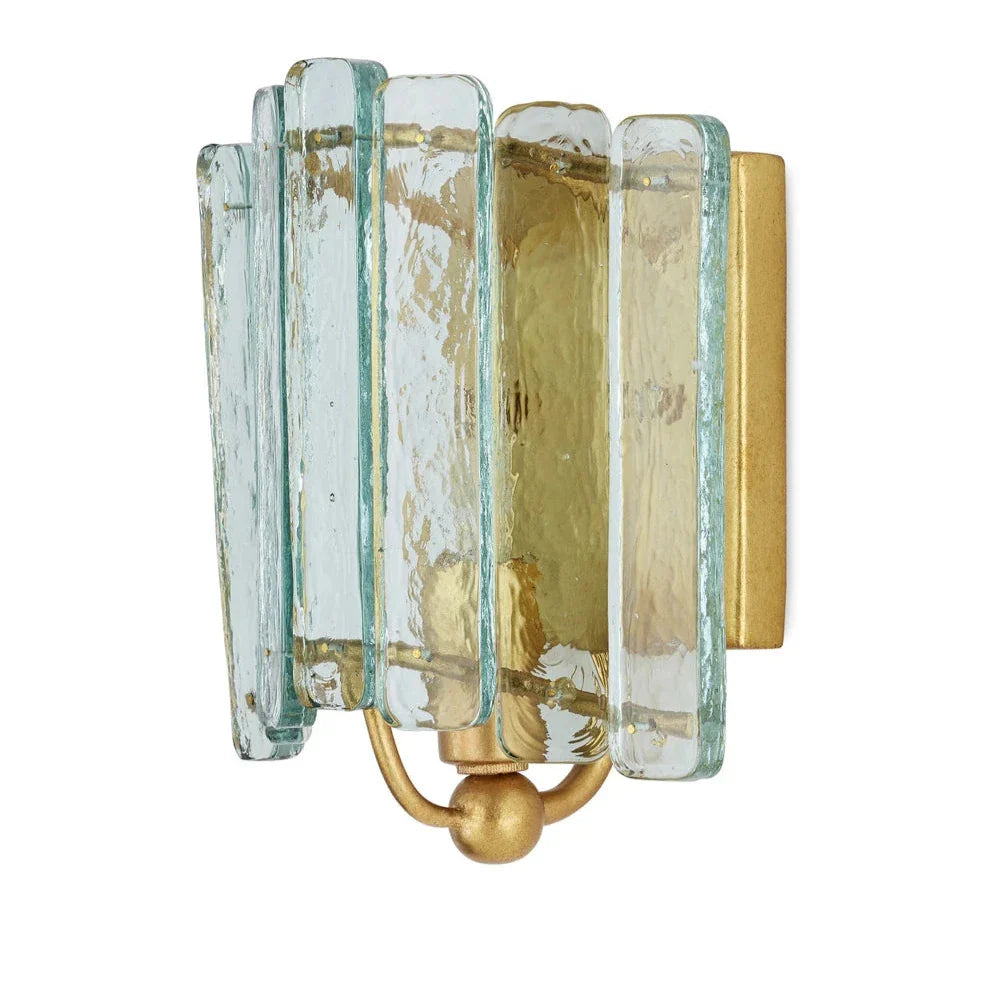 Duvernell Recycled Glass In Gold Leaf Wall Sconce