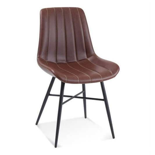 Dylan Metal Brown Armless Side Chair