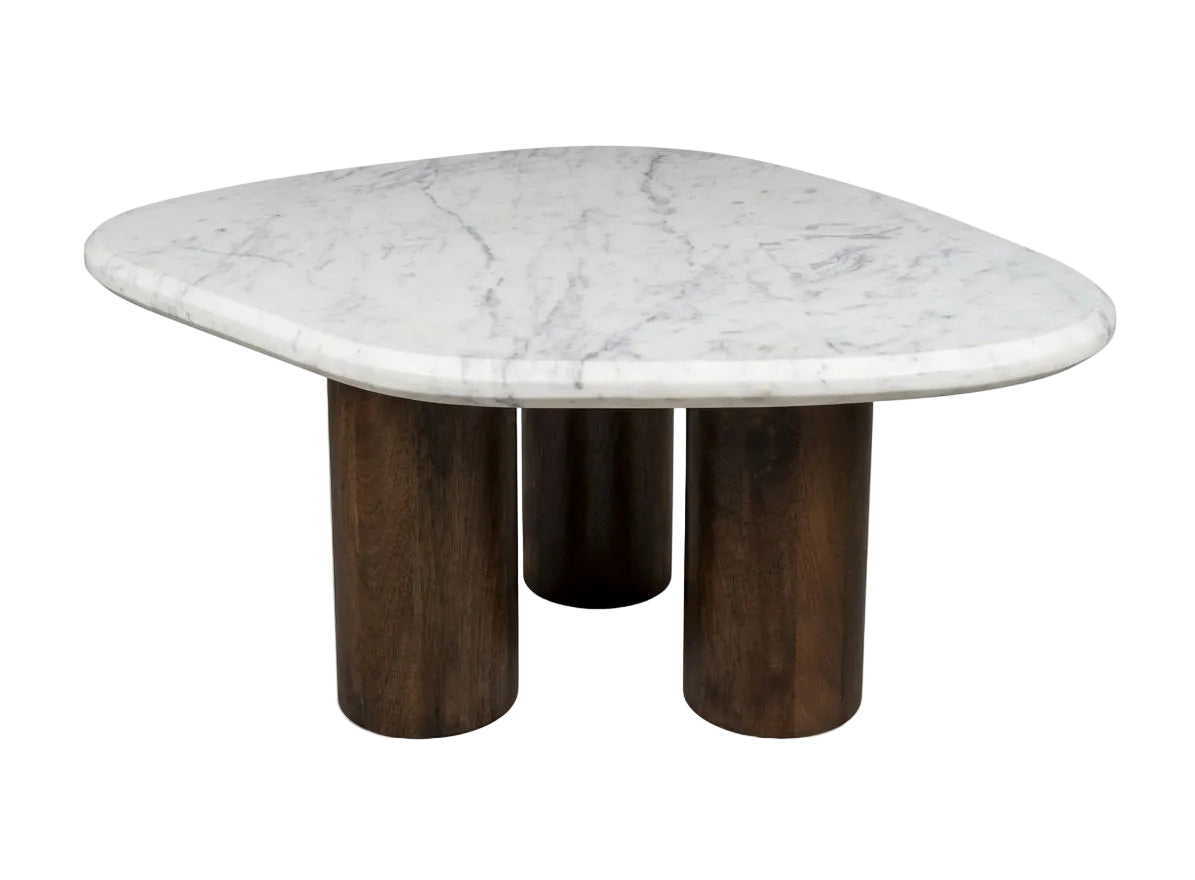 LOOMLAN Fiondra White Marble Top Coffee Table