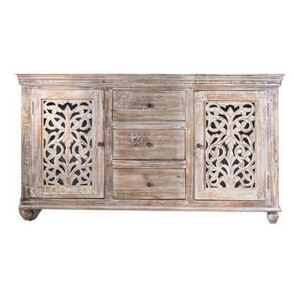Norella Three Drawers Wood Sideboard