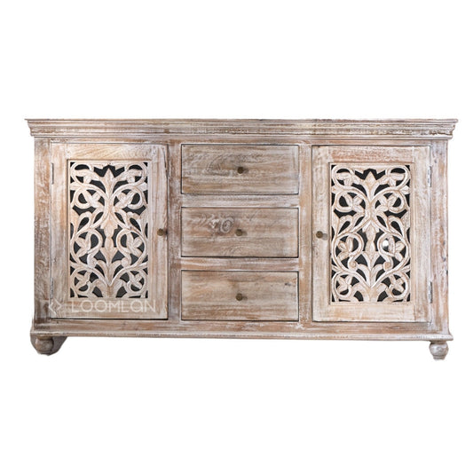 LOOMLAN Norella Three Drawers Wood Sideboard
