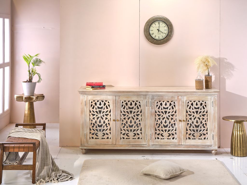 Norella Four Doors Wood Sideboard