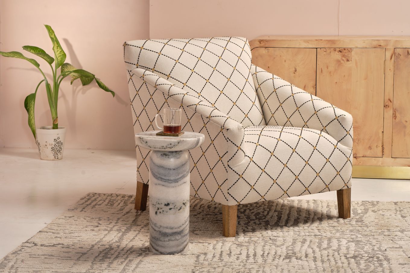 LOOMLAN Barrington Marble Round Accent Table