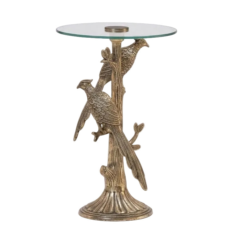 LOOMLAN Fairfax Glass Top Round Accent Table
