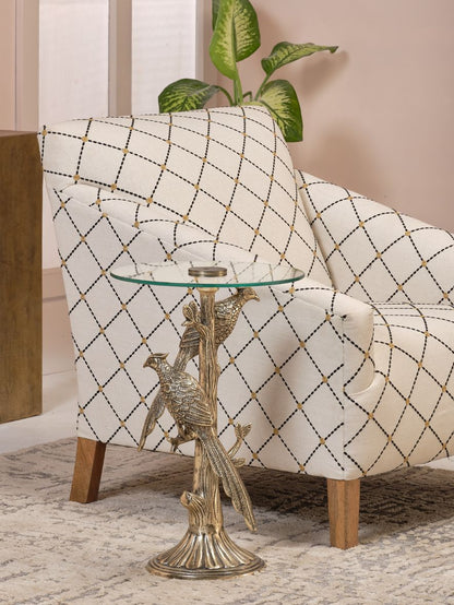 LOOMLAN Fairfax Glass Top Round Accent Table