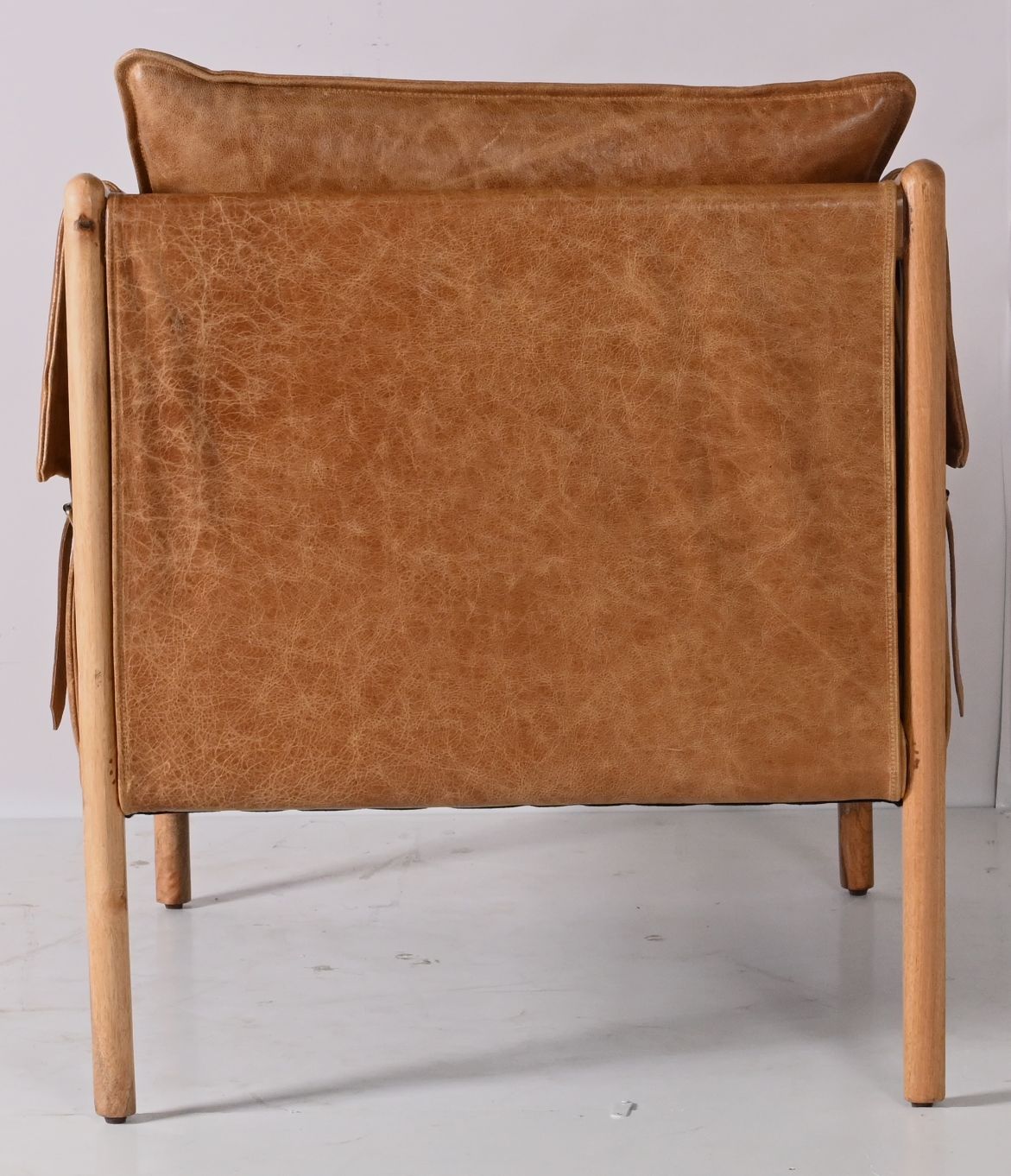 LOOMLAN Hadlow Brown Leather Accent Chair