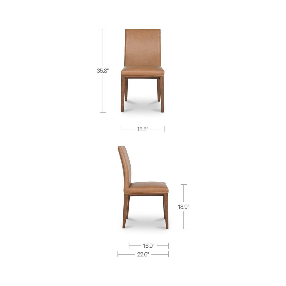 Frankie Top Grain Leather Dining Chair 2PC