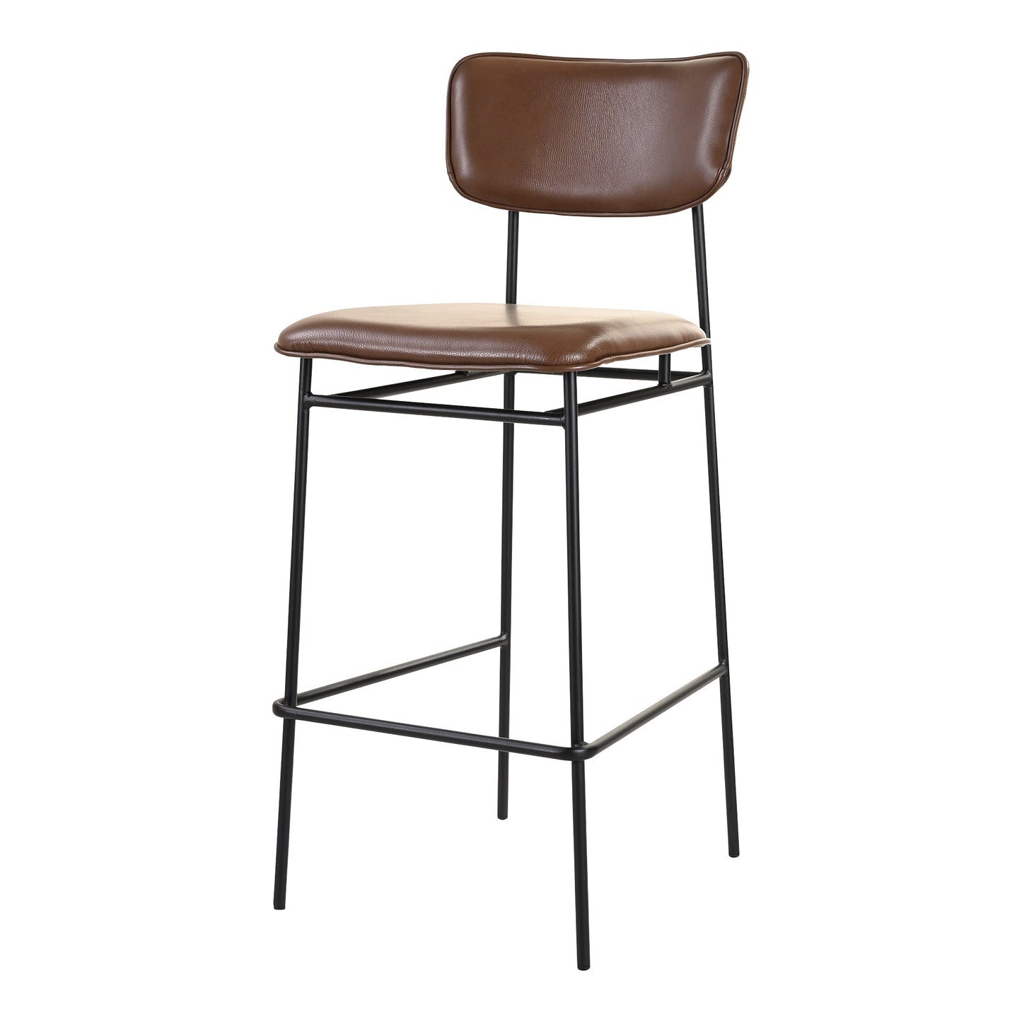 Sailor Dark Brown Leather Bar Stool