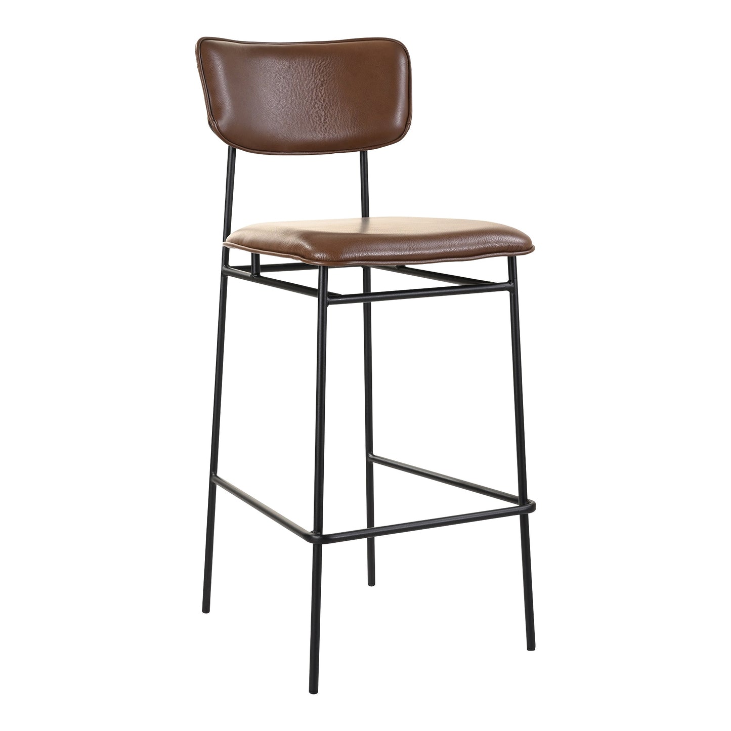 Sailor Dark Brown Leather Bar Stool