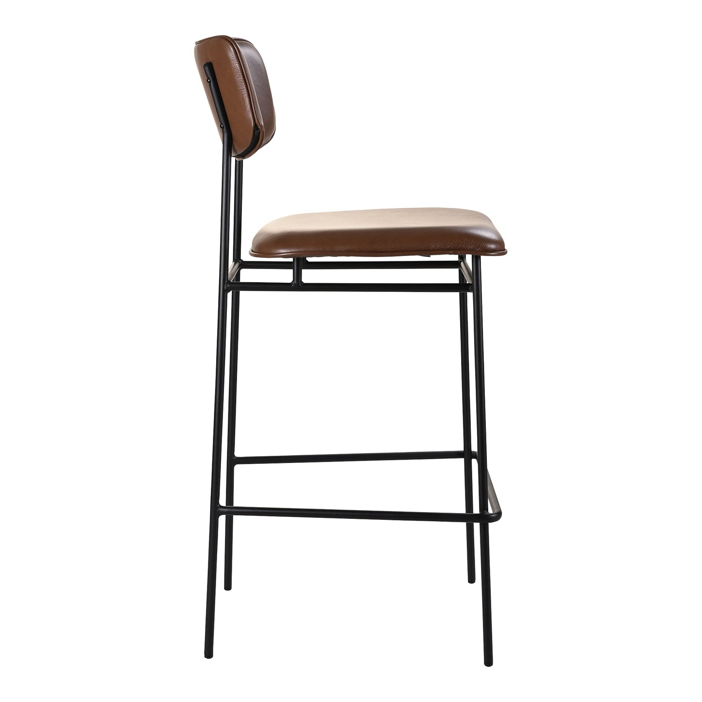 Sailor Dark Brown Leather Bar Stool