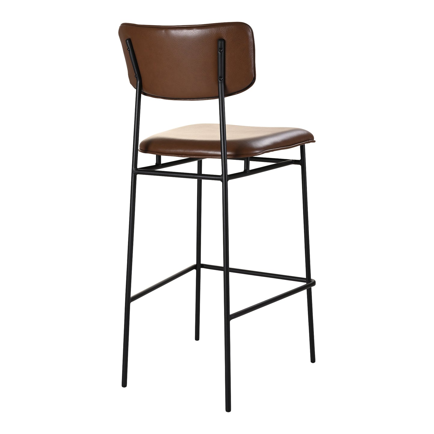 Sailor Dark Brown Leather Bar Stool