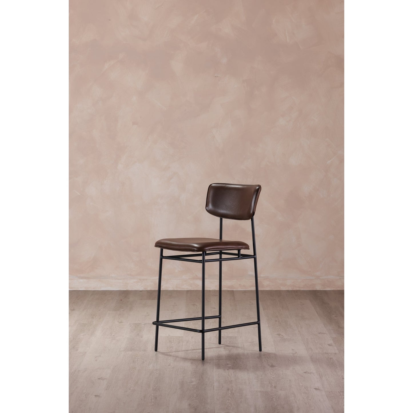 Sailor Dark Brown Leather Bar Stool