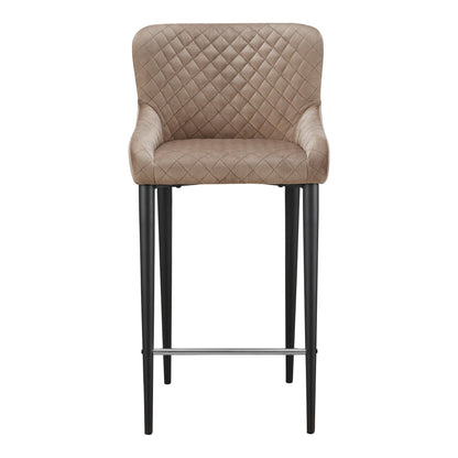 Etta Polyester Velvet and Metal Greyish Brown Counter Stool