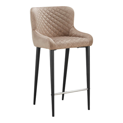 Etta Polyester Velvet and Metal Greyish Brown Counter Stool